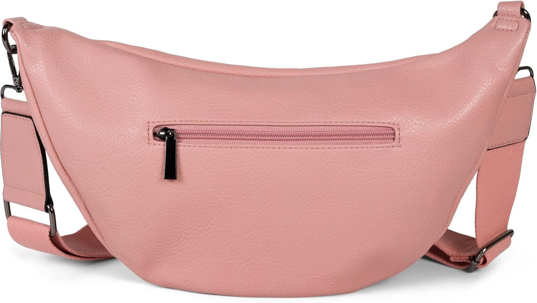 styleBREAKER Damen Halbmond Crossbody Schultertasche, abnehmbarer verstellbarer Schultergurt, Einfar