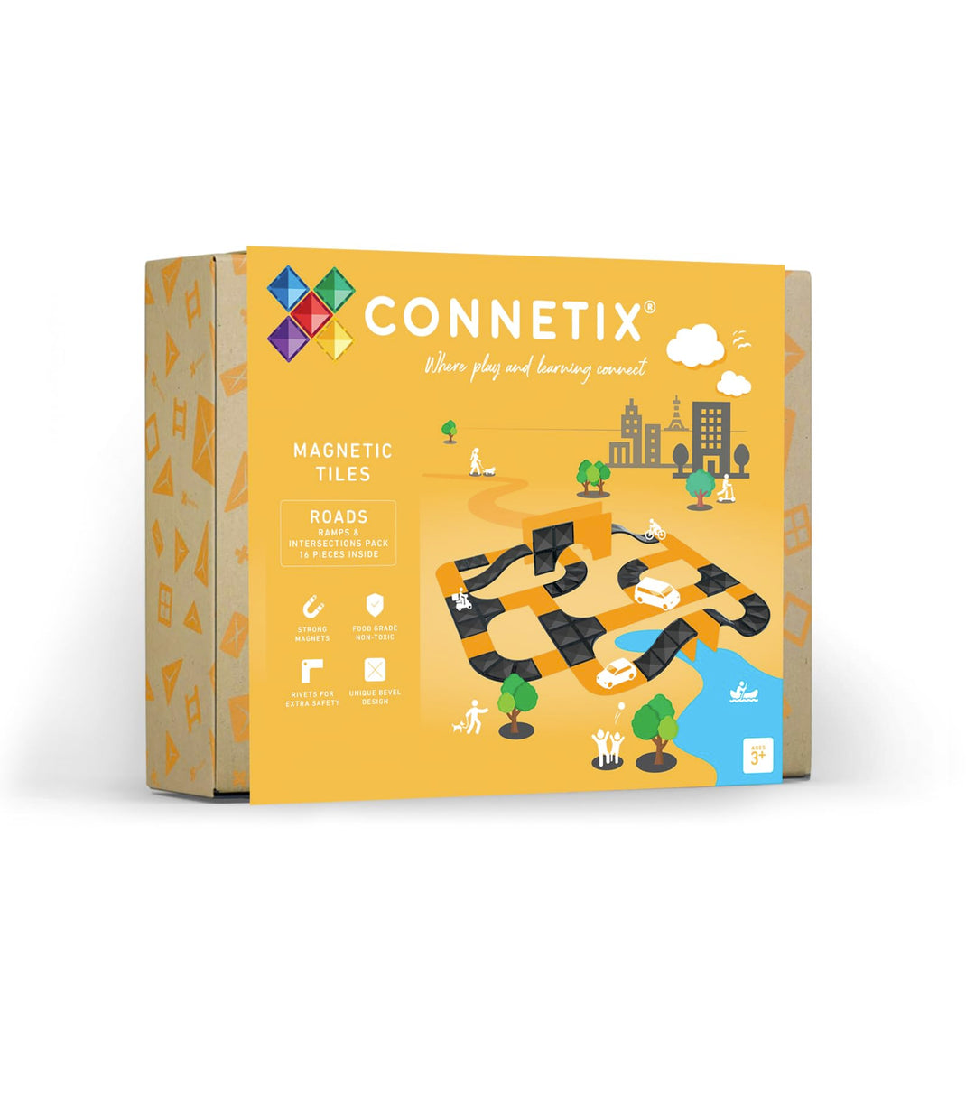 CONNETIX Magnetbausteine Strassen Rampen- und Kreuzungspaket, 16 Stück