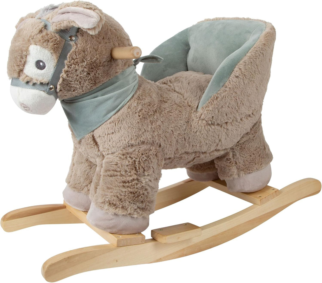 small foot Schaukeltier Esel mit Sitz, für Kinder ab 12 Monaten, aus Plüsch und Holz und mit Griffen