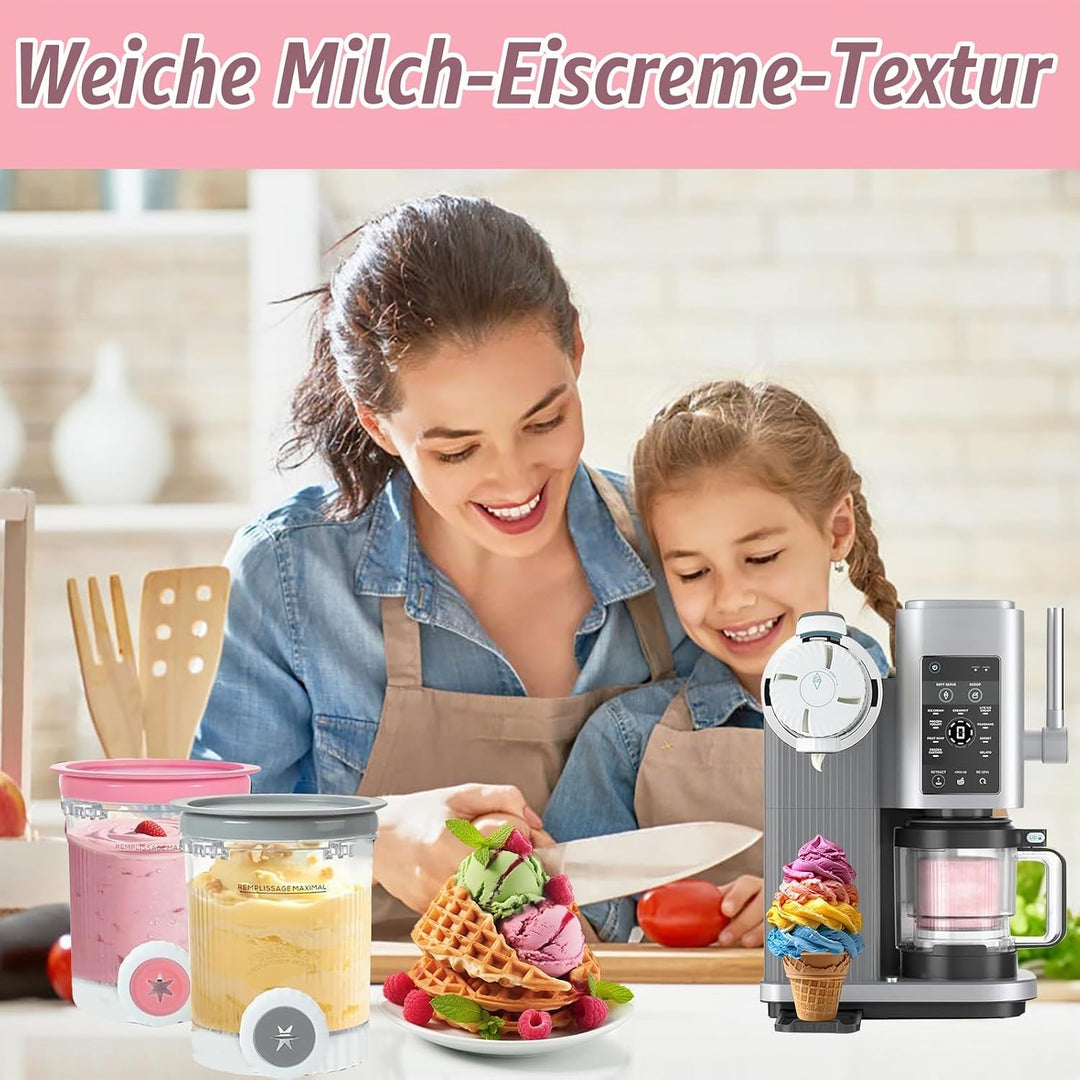 Für 4 Stück Ninja Creami Behälter 680 ml Eisbehälter für NC700 NC701EU Serie, Eiscreme Behälte mit D