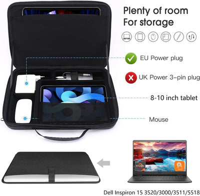 Smatree Hartschale Laptoptasche Kompatibel mit 15,6 Zoll ‎Dell Inspiron 15 3520/3000/3511/5518 Model