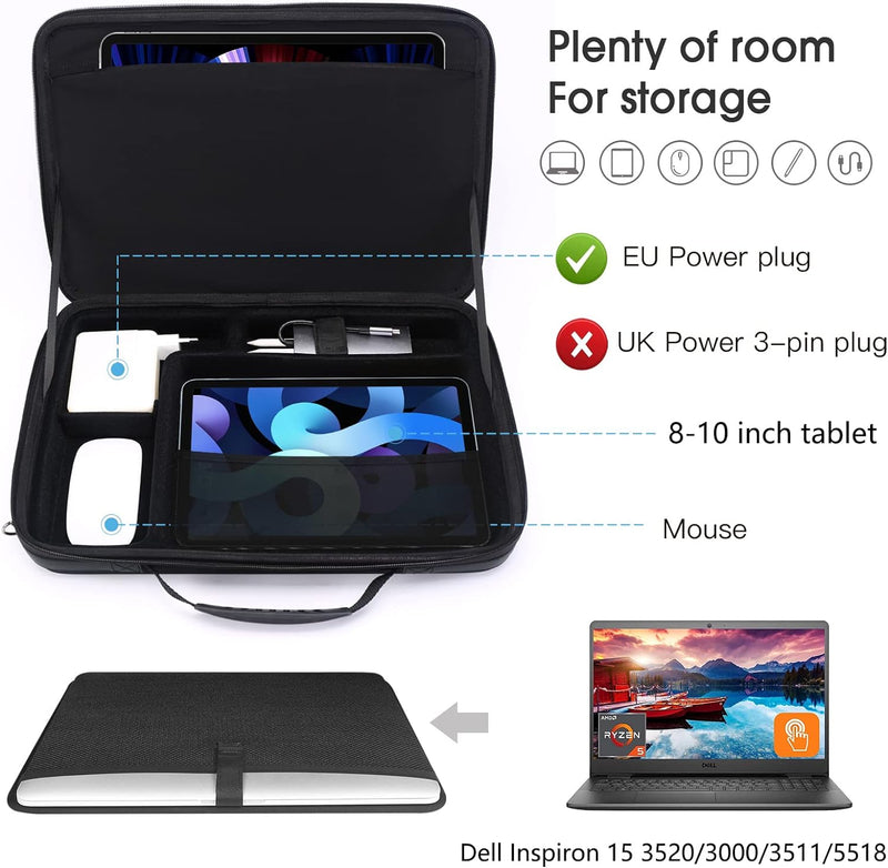 Smatree Hartschale Laptoptasche Kompatibel mit 15,6 Zoll ‎Dell Inspiron 15 3520/3000/3511/5518 Model