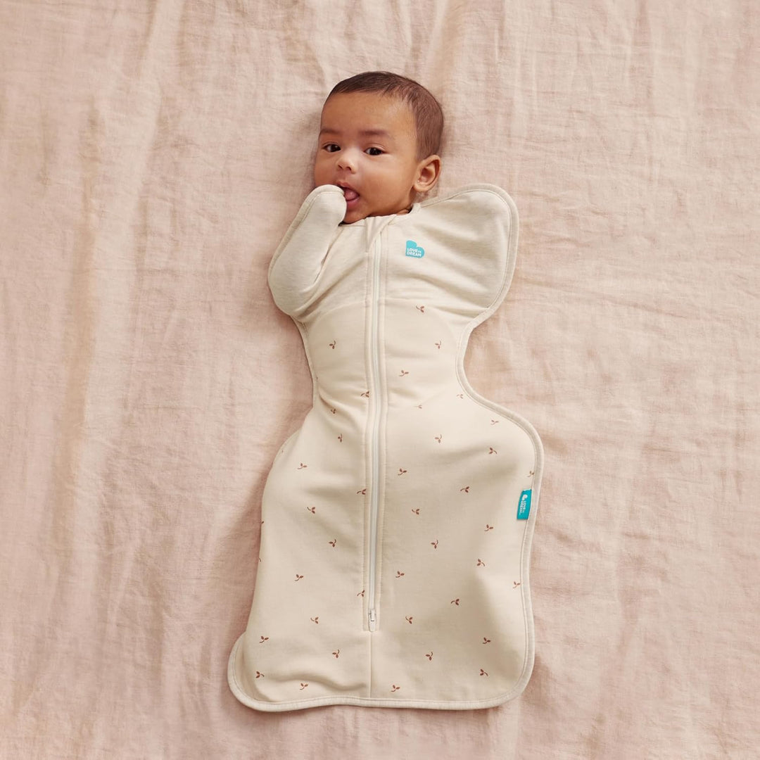 Love To Dream Swaddle UP, Medium 6–8,5 kg – Zweige Haferflocken, eng anliegende Passform, unterstütz