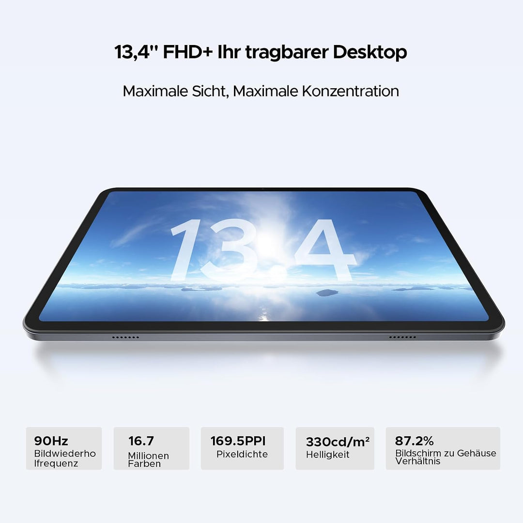 Tab G6 Max Android 16 Tablet 13,4 Zoll FHD+ 90Hz 32GB RAM+256GB ROM 11000mAh Tablet mit SIM Card Slo