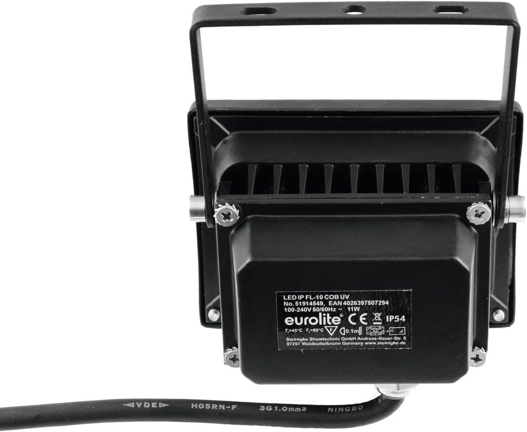 Eurolite LED IP FL-10 COB UV | Wetterfester (IP54) UV-Scheinwerfer mit 10-Watt-COB-UV-LED | High-Pow