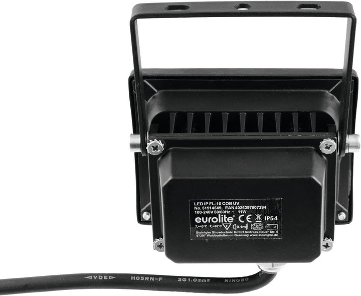 Eurolite LED IP FL-10 COB UV | Wetterfester (IP54) UV-Scheinwerfer mit 10-Watt-COB-UV-LED | High-Pow