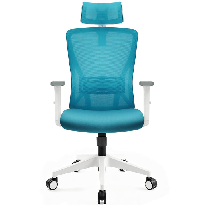 Durrafy Ergonomischer Bürostuhl mit Verstellbarer Kopfstütze – Komfortabler Schreibtischstuhl mit Le