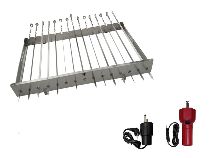 Neu walexo Spiessdreher (universell), incl. 15 Edelstahlspiesse mit verschiedenen Motoren (mit E-Mot