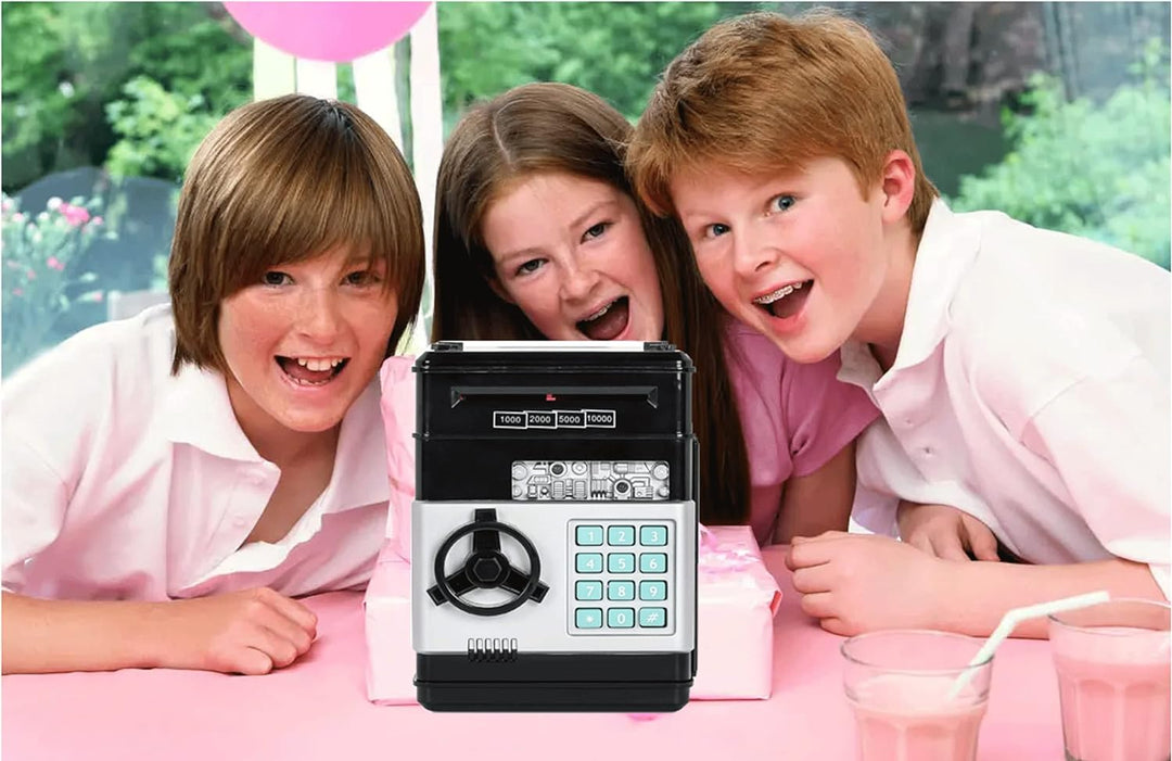 Elektronische Sparschwein Bargeld Münze Dose Geldspind Auto Einfügen Rechnungen Safe Box Passwort AT