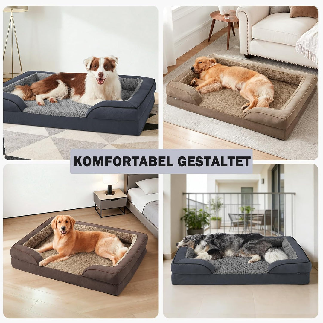 JOEJOY Orthopädisches Hundebett Mittelgrosse Hunde, Memory Foam Hundesofa, Abnehmbarem Waschbares Hu