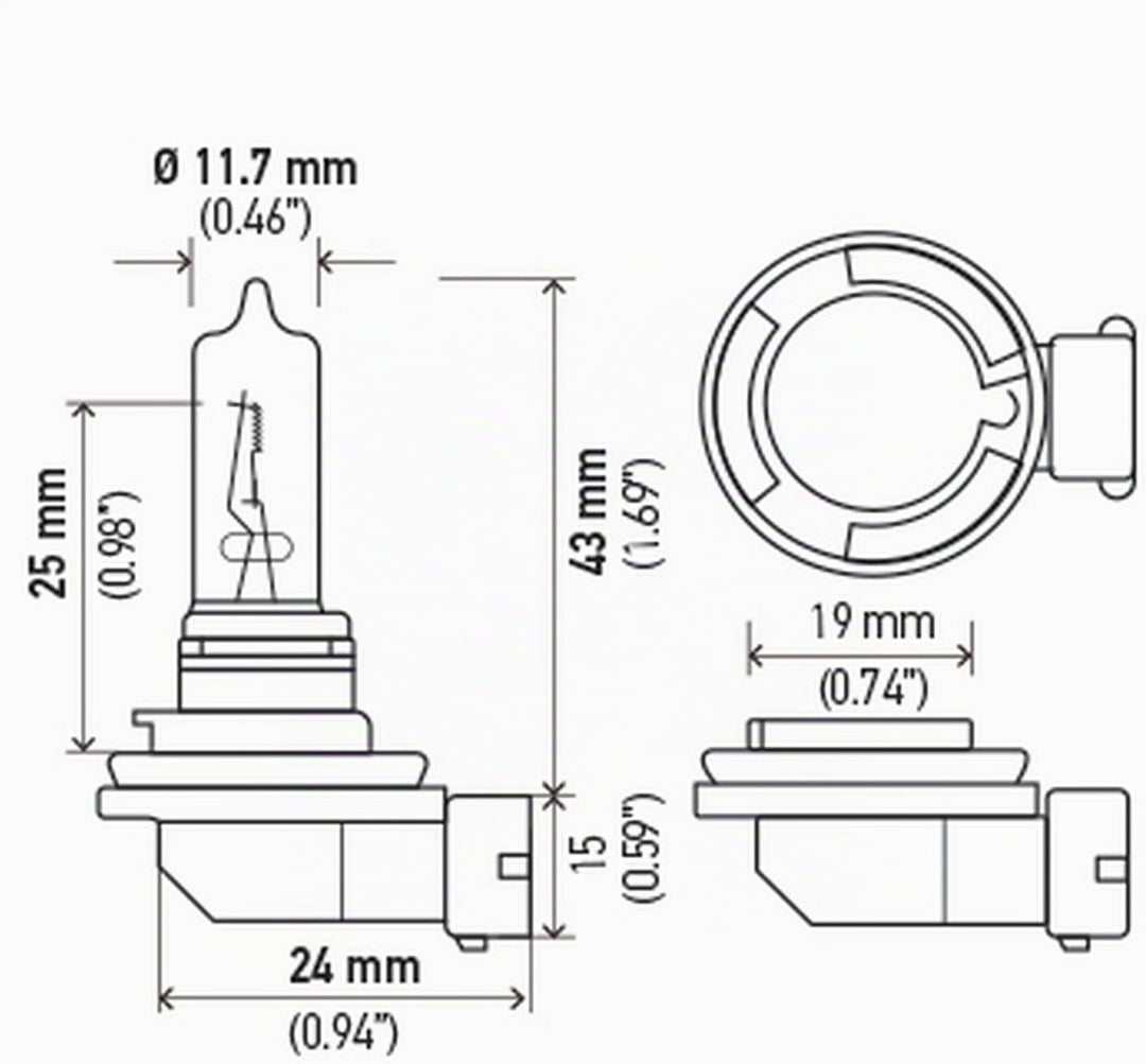 HELLA H9 2,0 TB Hochleistungslampe, 12 V, 65 W, 2 Stück HP2.0 - 65W Doppelblister, HP2.0 - 65W Doppe
