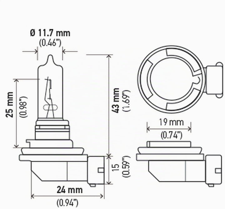 HELLA H9 2,0 TB Hochleistungslampe, 12 V, 65 W, 2 Stück HP2.0 - 65W Doppelblister, HP2.0 - 65W Doppe