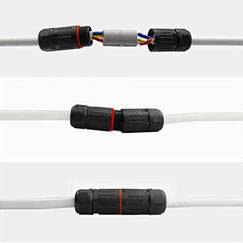 10 Stück Wasserdichte Kabelverbinder, 0.5mm²~2.0mm² IP68 3 polig Stecker Wasserdicht Anschluss Ausse