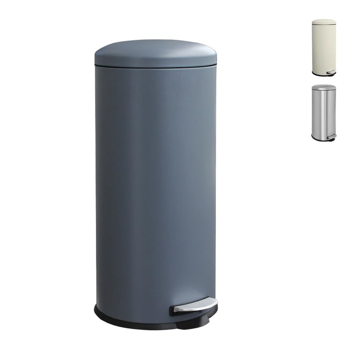 Mülleimer,30L Tretmülleimer mit Softclose-Deckel,30 Liter Abfalleimer mit Fusspedal,Rund Mülleimer m