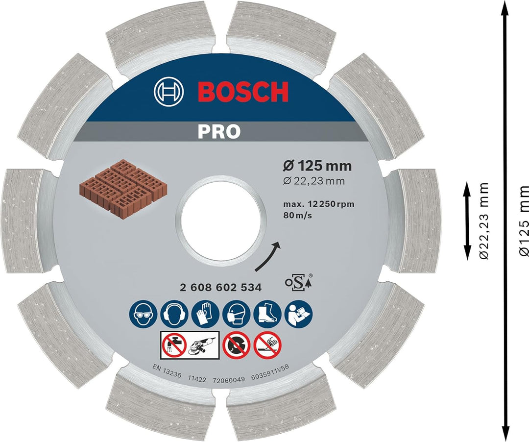 Bosch Accessories Bosch Professional 2608602534 Diamant Mörtelfugenfräser 125 x 6 x 7 x 22.23 125 x