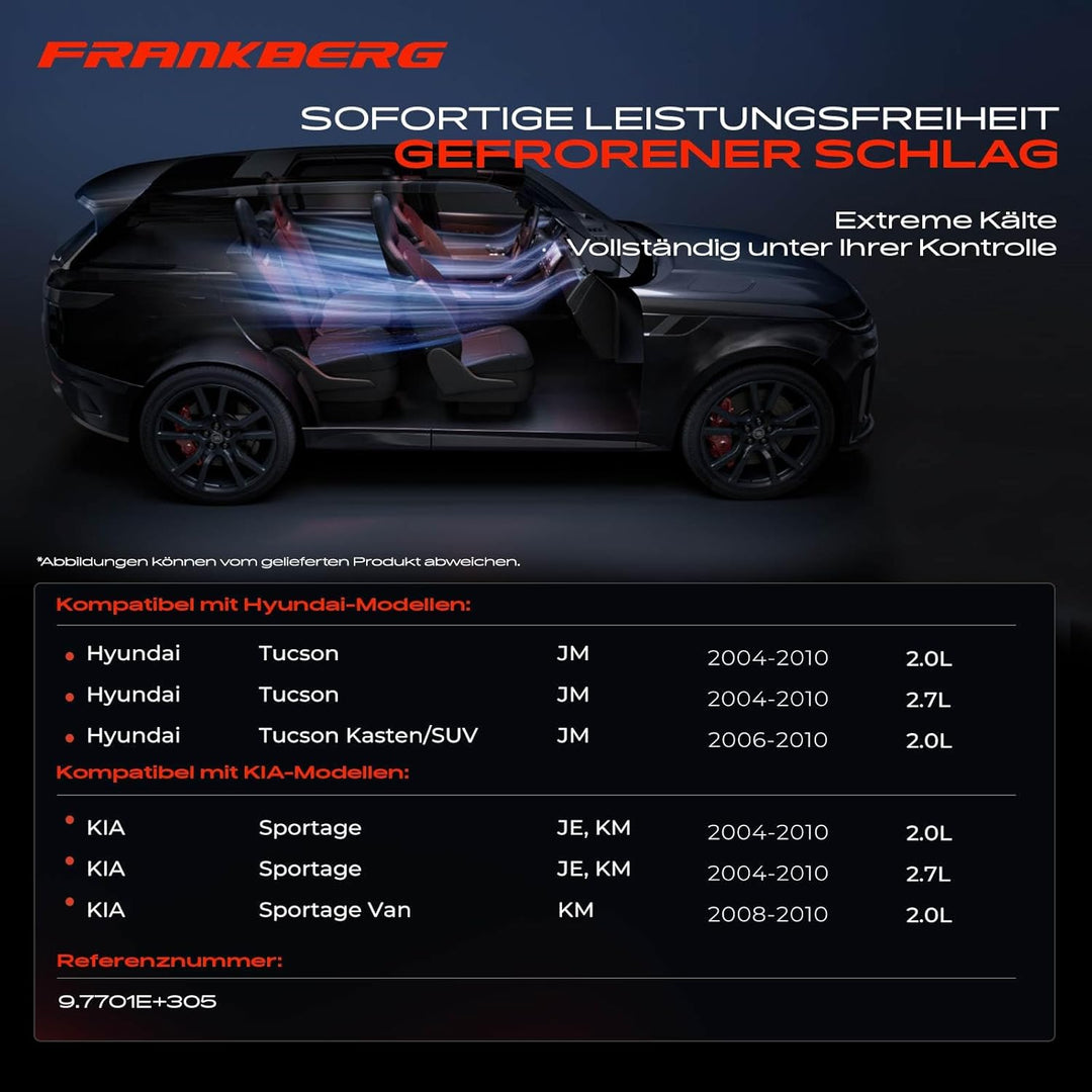 Frankberg Klimakompressor Klimaanlage Kompatibel mit Tucson JM 2.0L 2.7L 2004-2022 Sportage JE KM 2.