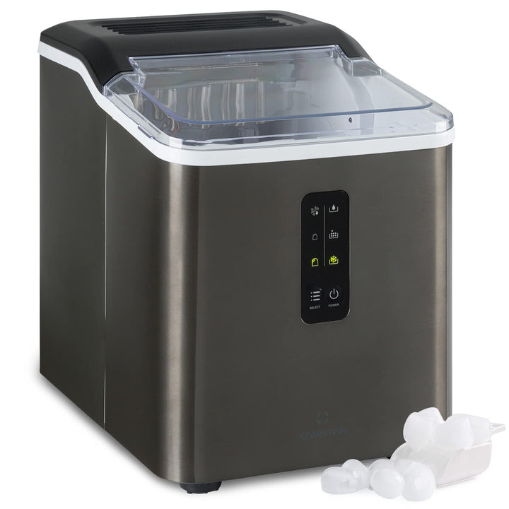 Klarstein Eiswürfelmaschine für Zuhause Camping Gastro, Schnelle Mini Eiswürfelmaschine Klein, Profi