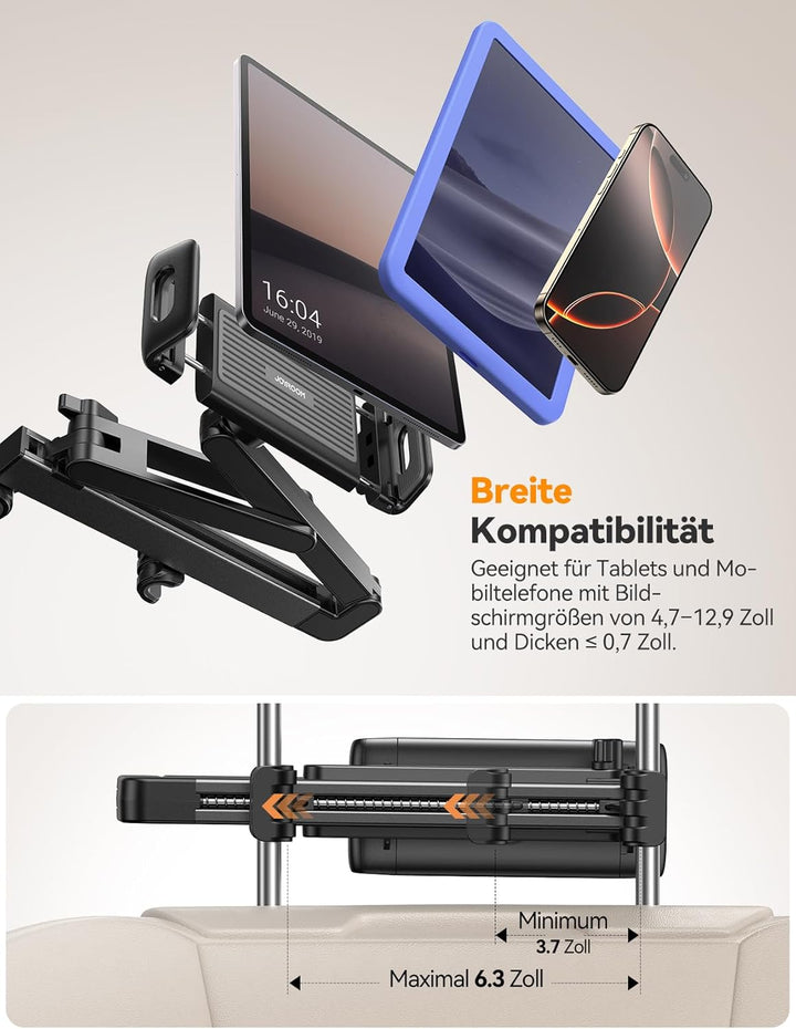 JOYROOM Tablet Halterung Auto [Stabilisierende dreieckige Struktur] iPad Halterung Auto mit Doppelte