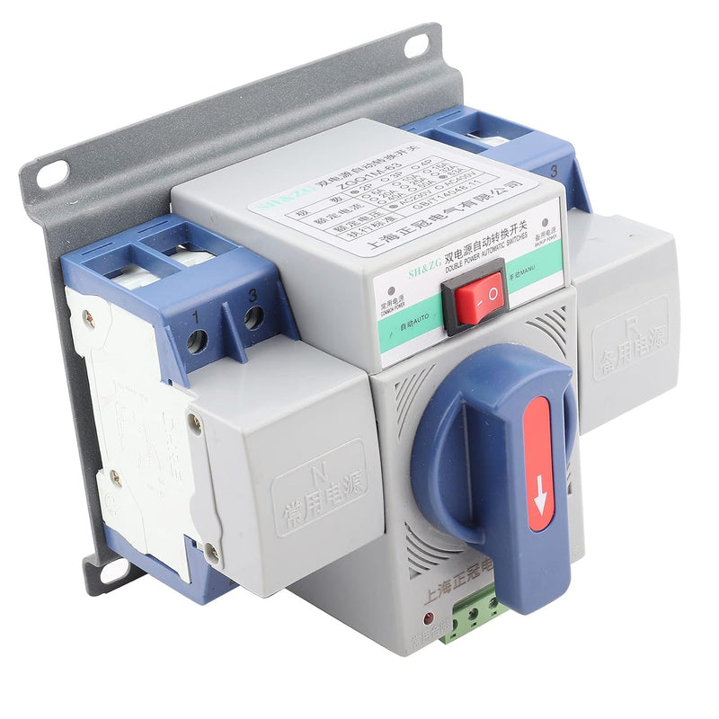 Dual Power Automatic Transfer Switch, 1pc 220V 63A 2P Mini Automatic Circuit Breaker Dual Power Swit