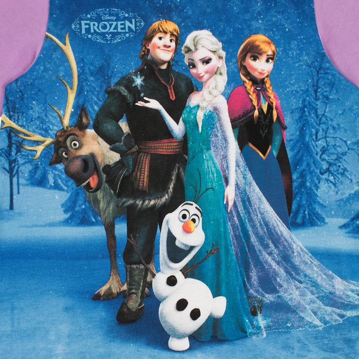 Disney Frozen Schlafanzug | Die Eiskönigin Pyjama Mädchen | Anna ELSA Kristoff Olaf & Sven | Prinzes