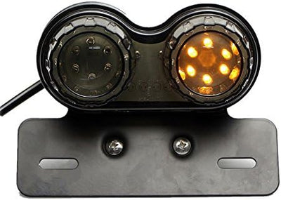 ZYTC LED 40W Motorrad Bremslicht hinten Blinker Kennzeichenbeleuchtung Halterung Schwarz 1, Schwarz