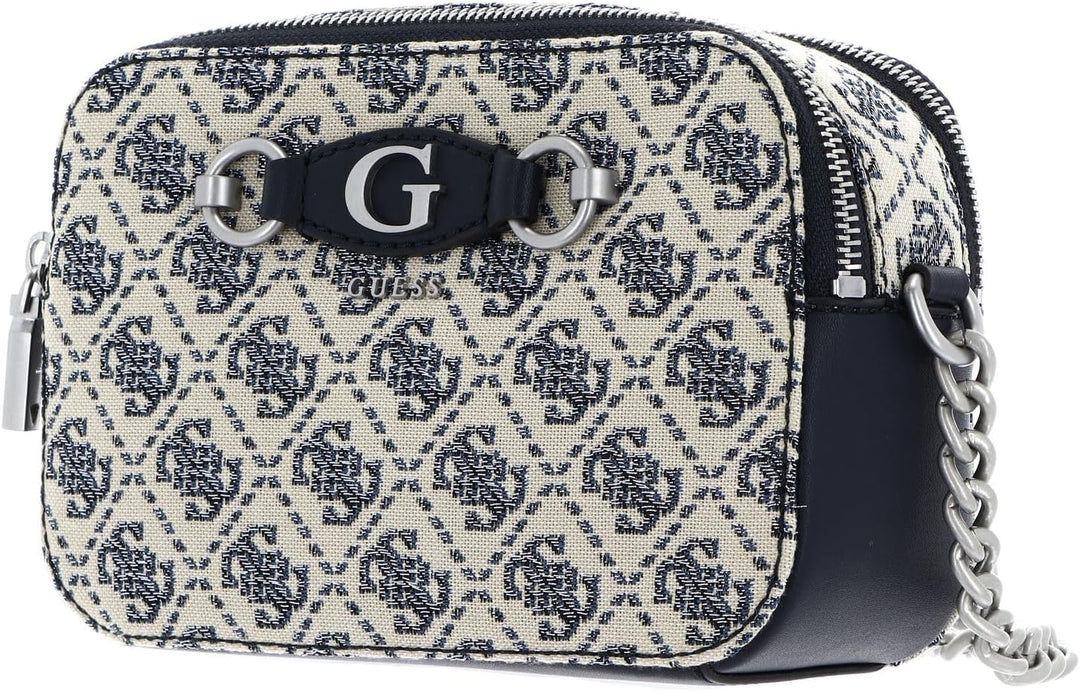 GUESS Damen Izzy Umhängetasche, Kameratasche, Navy Logo