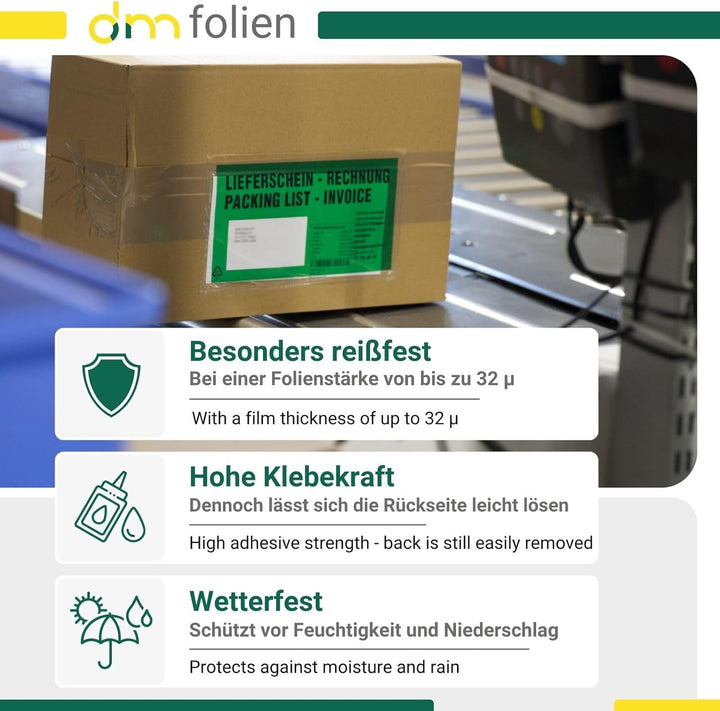 1000 Lieferscheintaschen rot C6 selbstklebend im Karton unterverpackt Premium | Dokumententaschen au