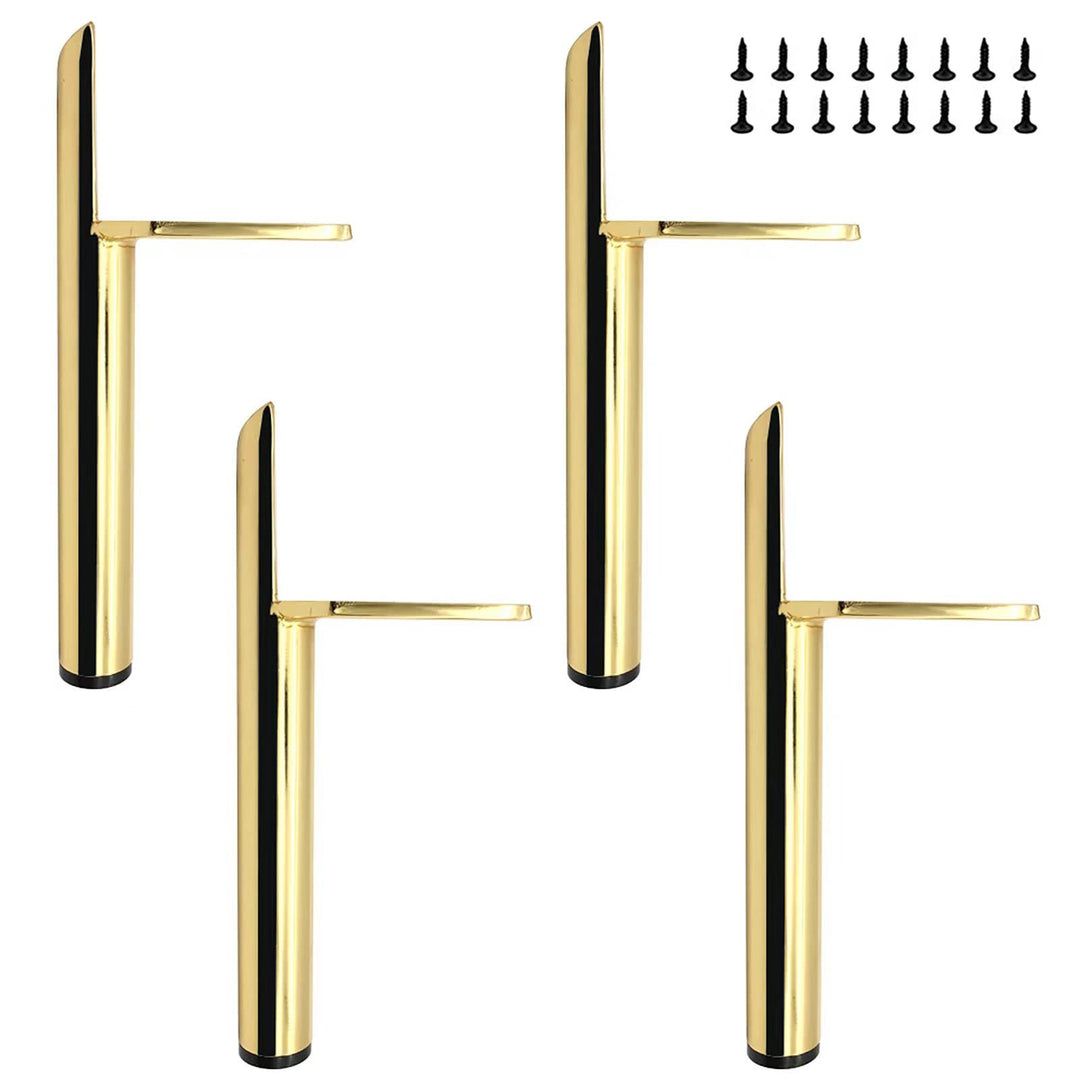 SHUIOG 4 Stück Ersatz Möbelfüsse Gold Metall, 7" / 18cm Möbelfüsse, DIY Möbel Füsse Tischbeine Schra