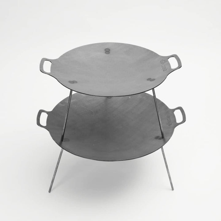 Czaja Feuerschalen® Grillplatte und Feuerschale Ø 58 cm - Mobile Feuerschale und Feuerplatte Silber