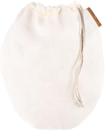 Nussmilchbeutel aus Leinen 24x27 cm - für Haferdrink &amp; Getreidedrink - waschbarer Filterbeutel, plas