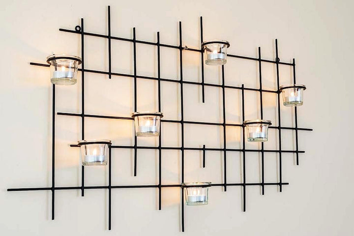 Wandteelichthalter 7XXL Wandkerzenhalter Metall 83 cm Teelichthalter Kerzenhalter
