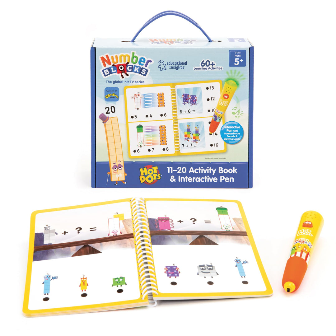 Learning Resources Hot Dots Numberblocks 11-20 Aktivitätsbuch mit interaktivem Stift, über 60 Aktivi