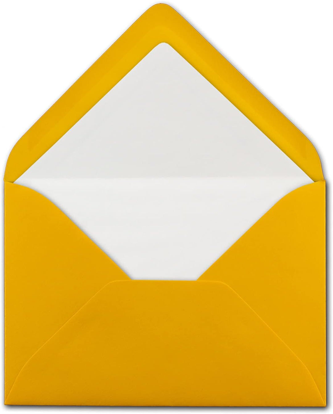 200 Briefumschläge Goldgelb (Gelb, Matt) - DIN C6 - gefüttert mit weissem Seidenpapier - 100 g/m² -