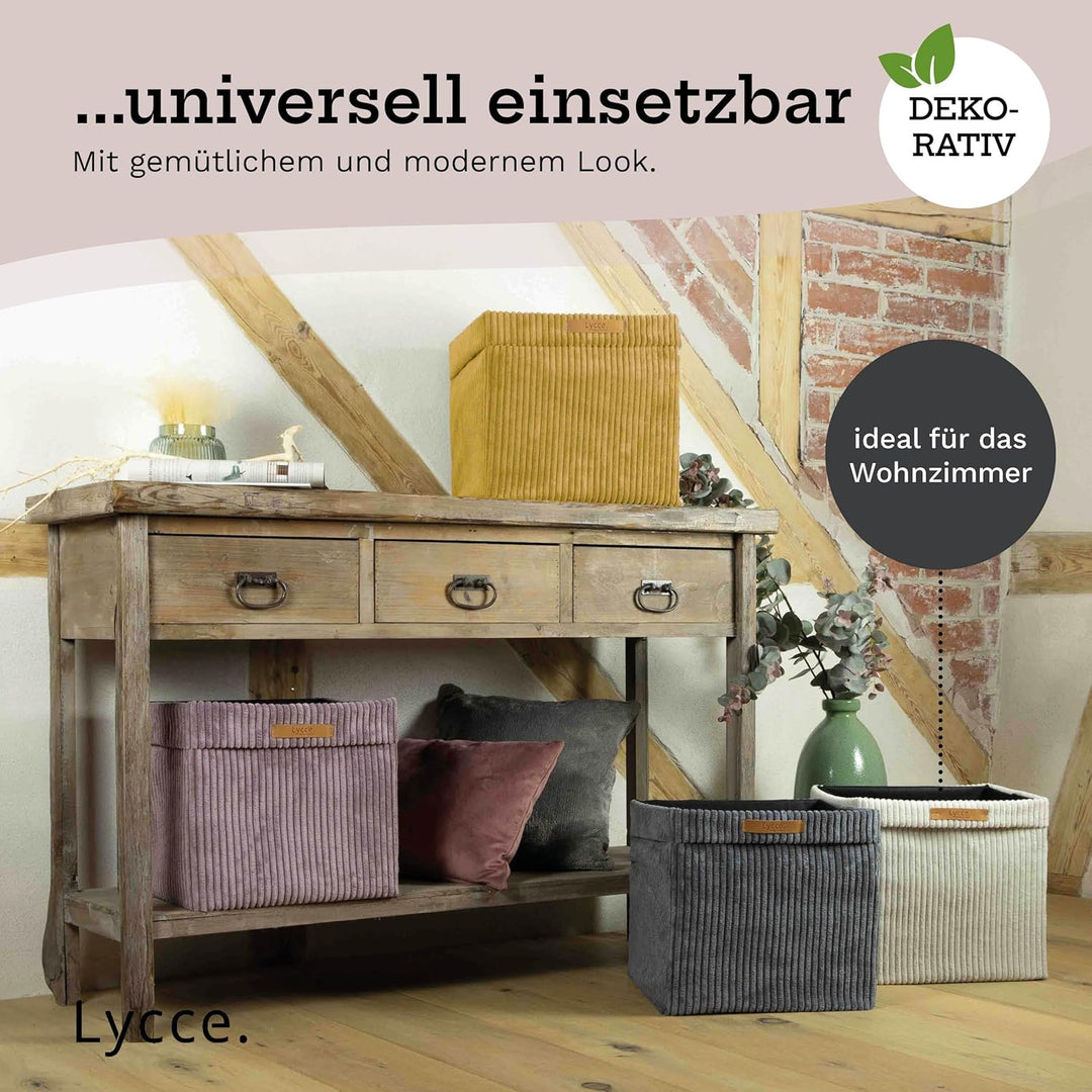 Kallax Boxen Cord 2er Set| Kallax Einsatz 33 x 33 x H31 cm | Aufbewahrungsbox mit entfernbarem Cord-