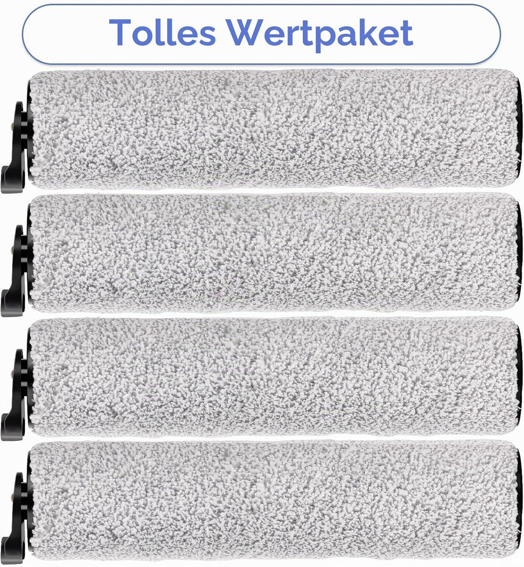 (4 Stück) Ersatz-Bürstenwalzen kompatibel mit Tineco iFloor 3/ Floor One S3/ iFloor 2 schnurlosem Na