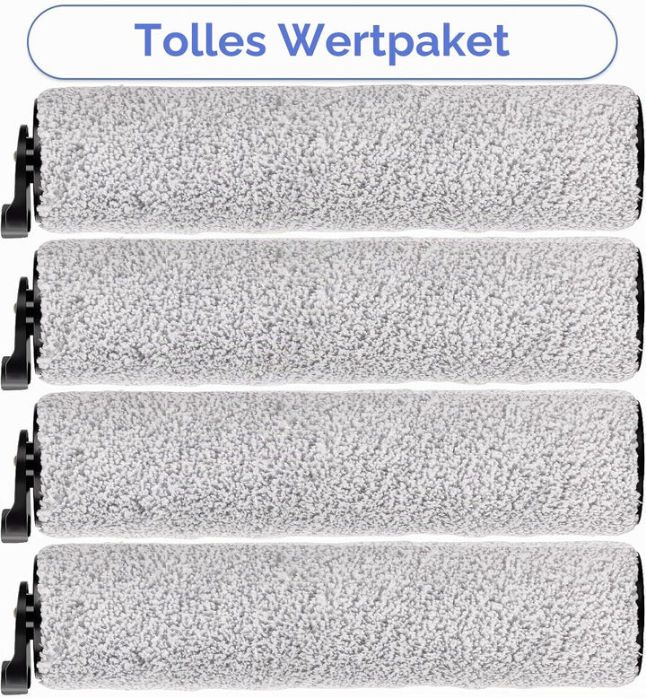 (4 Stück) Ersatz-Bürstenwalzen kompatibel mit Tineco iFloor 3/ Floor One S3/ iFloor 2 schnurlosem Na