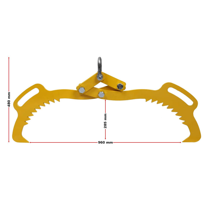Wiltec Forstzange für Baumstämme bis 620 mm, 1000 kg Zugkraft, Holzzange Hebezange Packzange mit 2 K