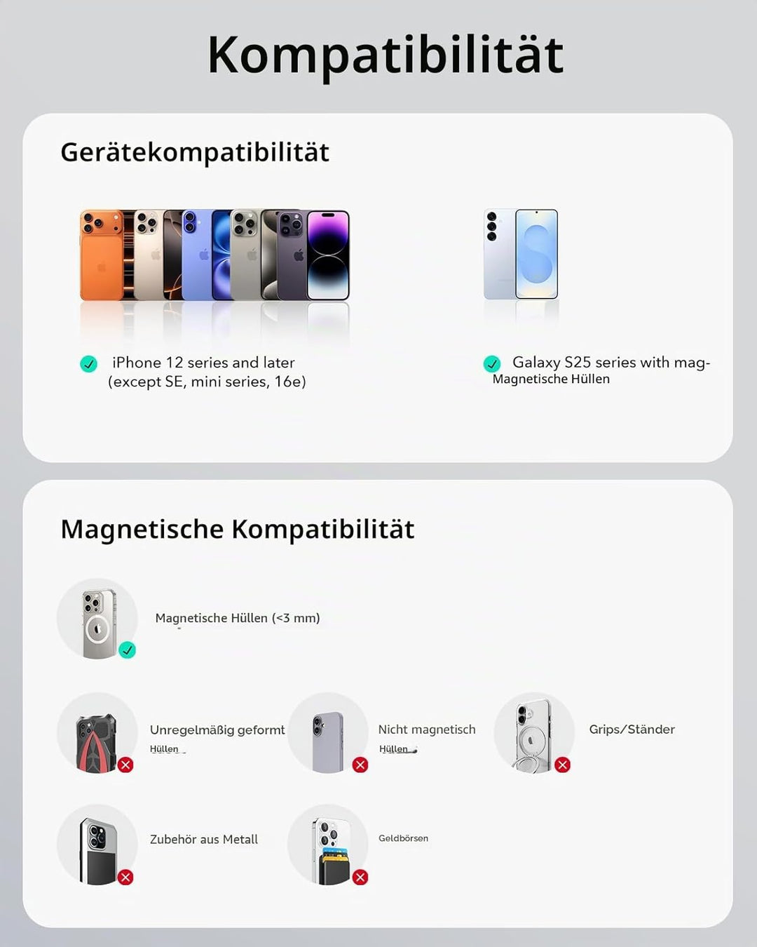 ESR 15W für Magsafe Autohalterung mit Ladefunktion, Handyhalterung Auto Ladegerät, Magnet Handyhalte