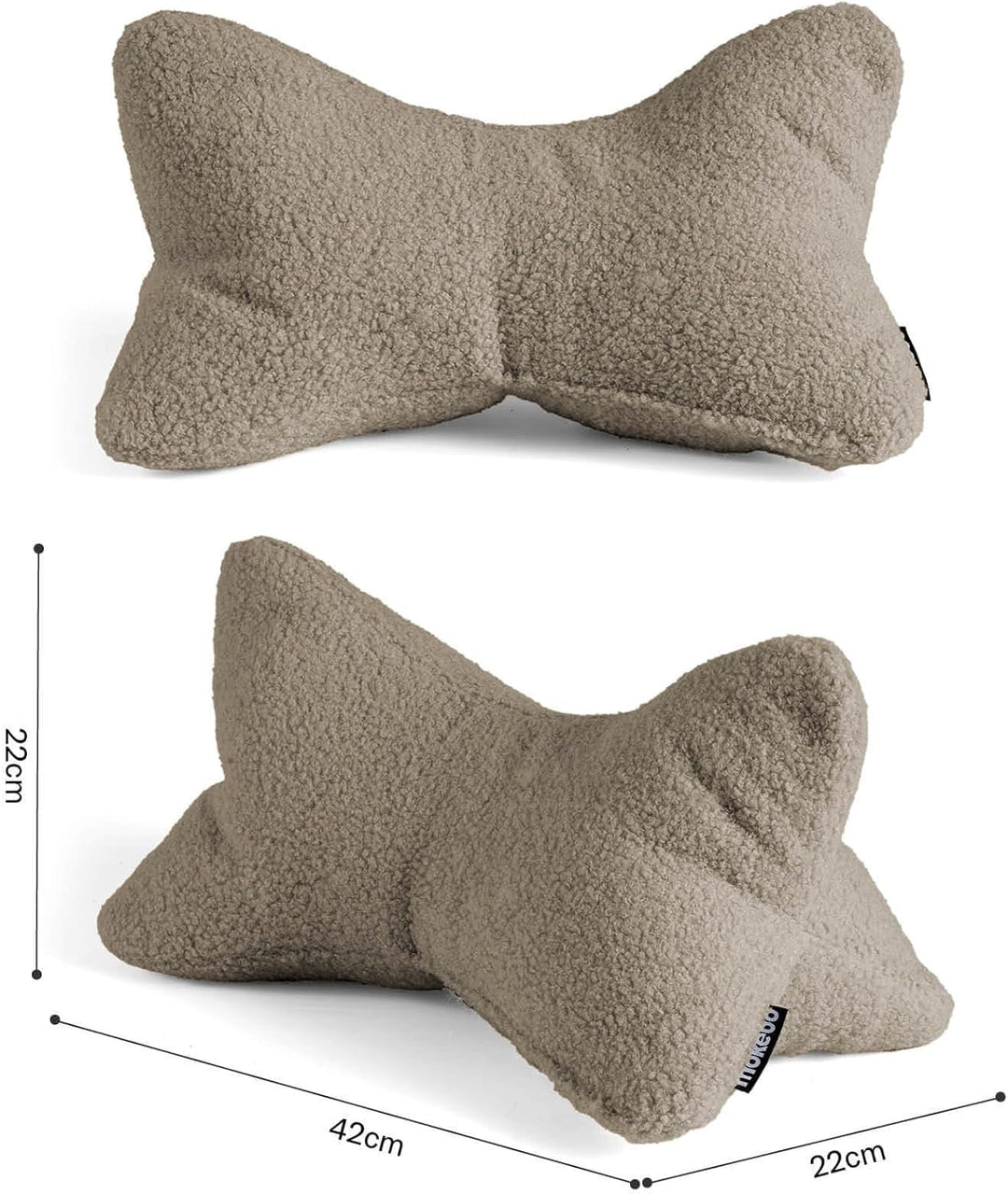 mokebo Lesekissen aus weichen Bouclé-Stoff 'Der Leseknochen', ergonomisches Nackenkissen aus gemütli