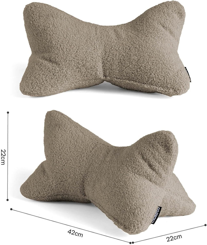 mokebo Lesekissen aus weichen Bouclé-Stoff 'Der Leseknochen', ergonomisches Nackenkissen aus gemütli