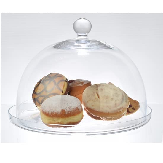 EMH Handgefertigte Glasvitrine Glocke mit Platte hoch 23 cm x 29,7 cm