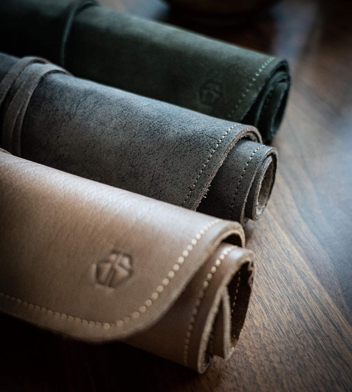 Hochwertige 7-Fach Echt-Leder Kochmesserrolle"Steve" – Rolltasche Werkzeugtasche verschliessbar - Me