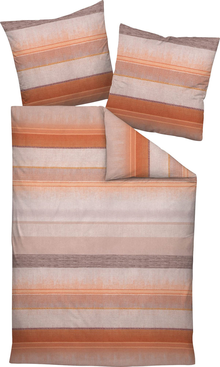 Janine Design Feinbiber Bettwäsche Davos 65106 korallenorange Rosenholz 1 Bettbezug 155 x 200 cm + 1