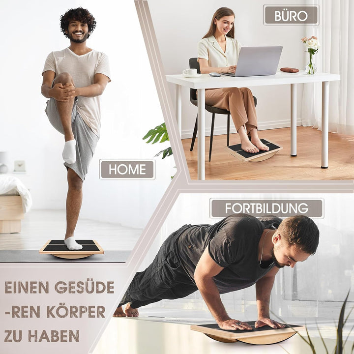 Balance Board 2-in-1 Verstellbares Schrägbrett mit Tragegriff, Rutschfestes Balancebrett und Wadenst