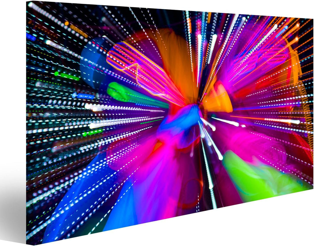 islandburner Bild auf Leinwand Sexy Cyber GloRaver Frauen In Fluoreszierender Kleidung Unter Uv Schw