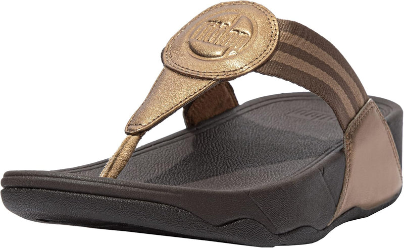 Fitflop Damen Walkstar Toe-Post Sandals Keilsandale 39 EU Bronze, 39 EU Bronze