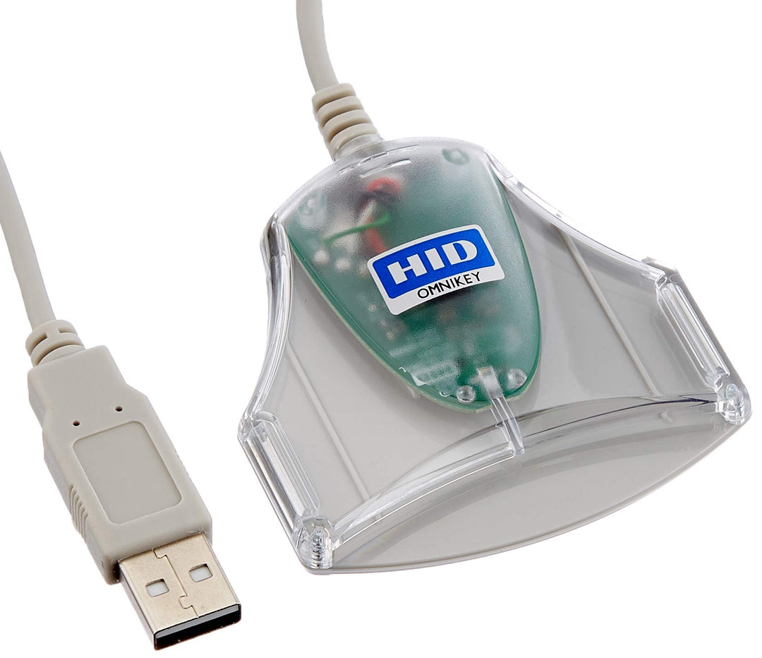 HID Identity Omnikey Ausweis-Lesegerät, eID Smart Card, USB, ID 1021 3021, Grau grey/transparent, gr