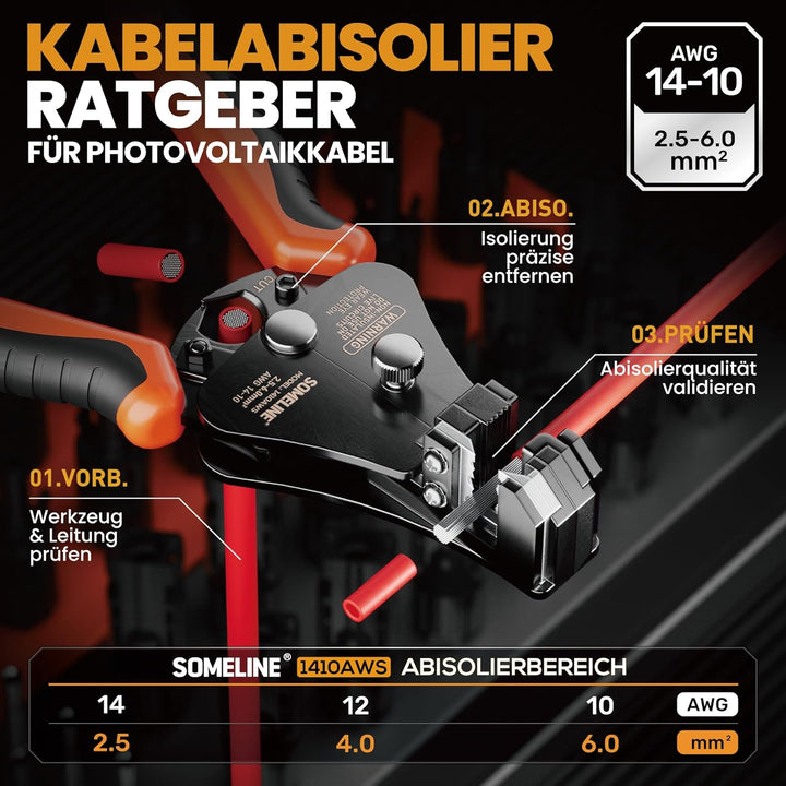 Solar Crimpzange Set für 2.5/4.0/6.0mm² Solarpanel PV Kabel, Male Female Kabelstecker Stecker mit SO