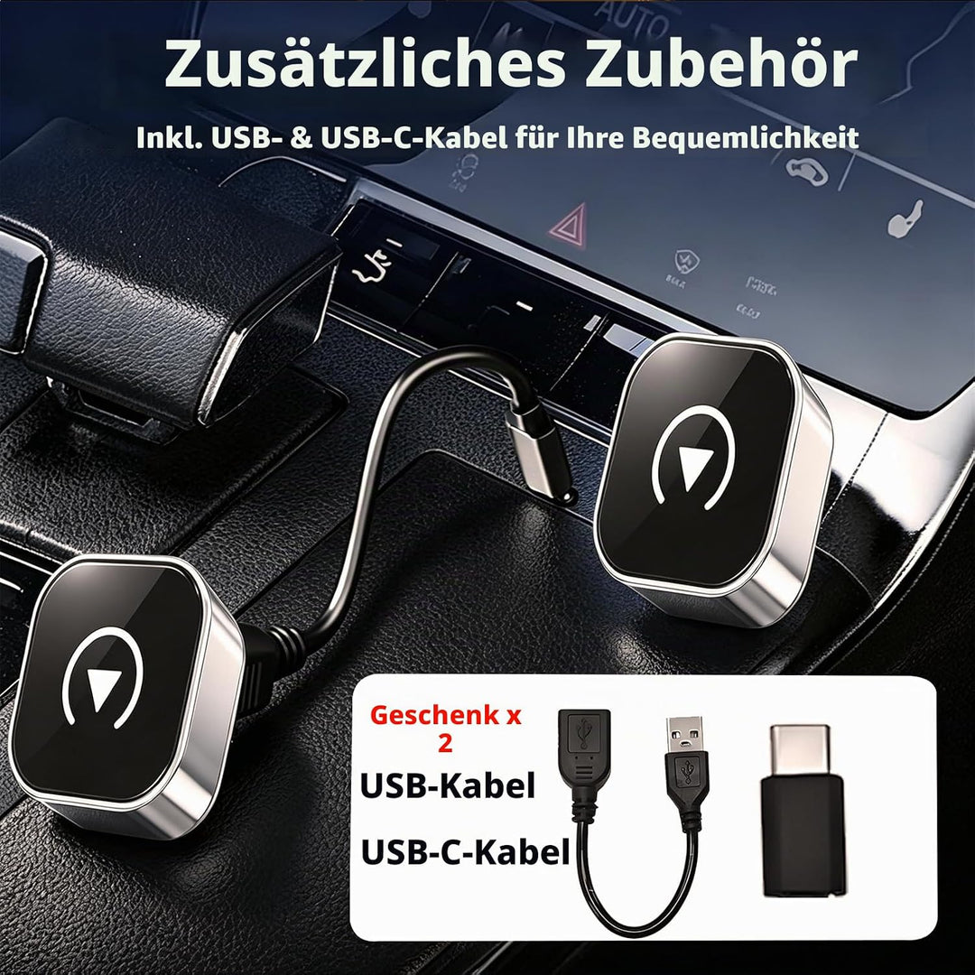 Versteckt Car Play Wireless Adapter für Apple CarPlay &amp; Android Auto, Plug &amp; Play, Bluetooth 5.3, St