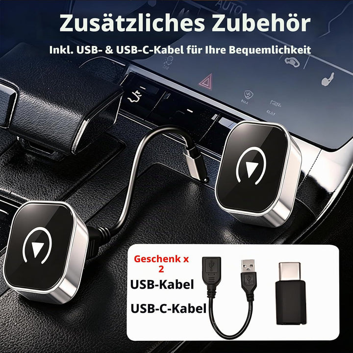 Versteckt Car Play Wireless Adapter für Apple CarPlay &amp; Android Auto, Plug &amp; Play, Bluetooth 5.3, St